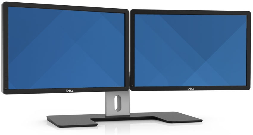 two monitor showing video production samples
