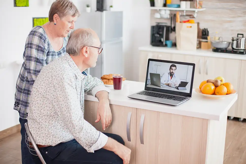 patients looking at educational medical videos